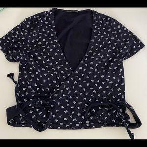 Brandy floral tie wrap top